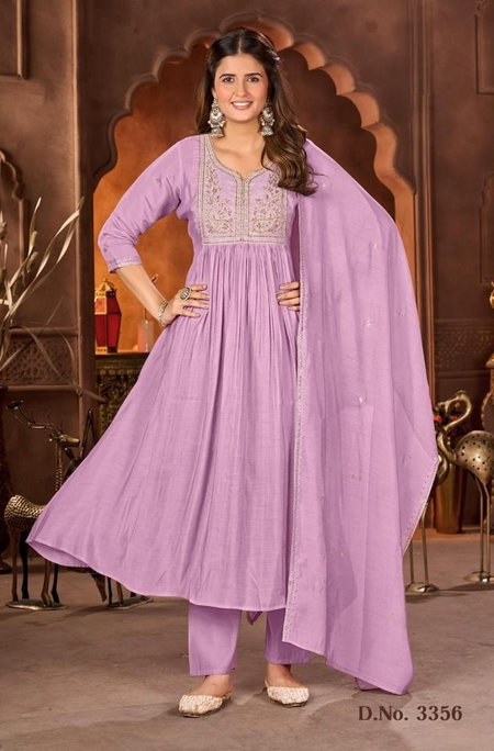 Ladies Flavour 3356 Mul Chanderi Kurti With Bottom Dupatta Wholesale Online